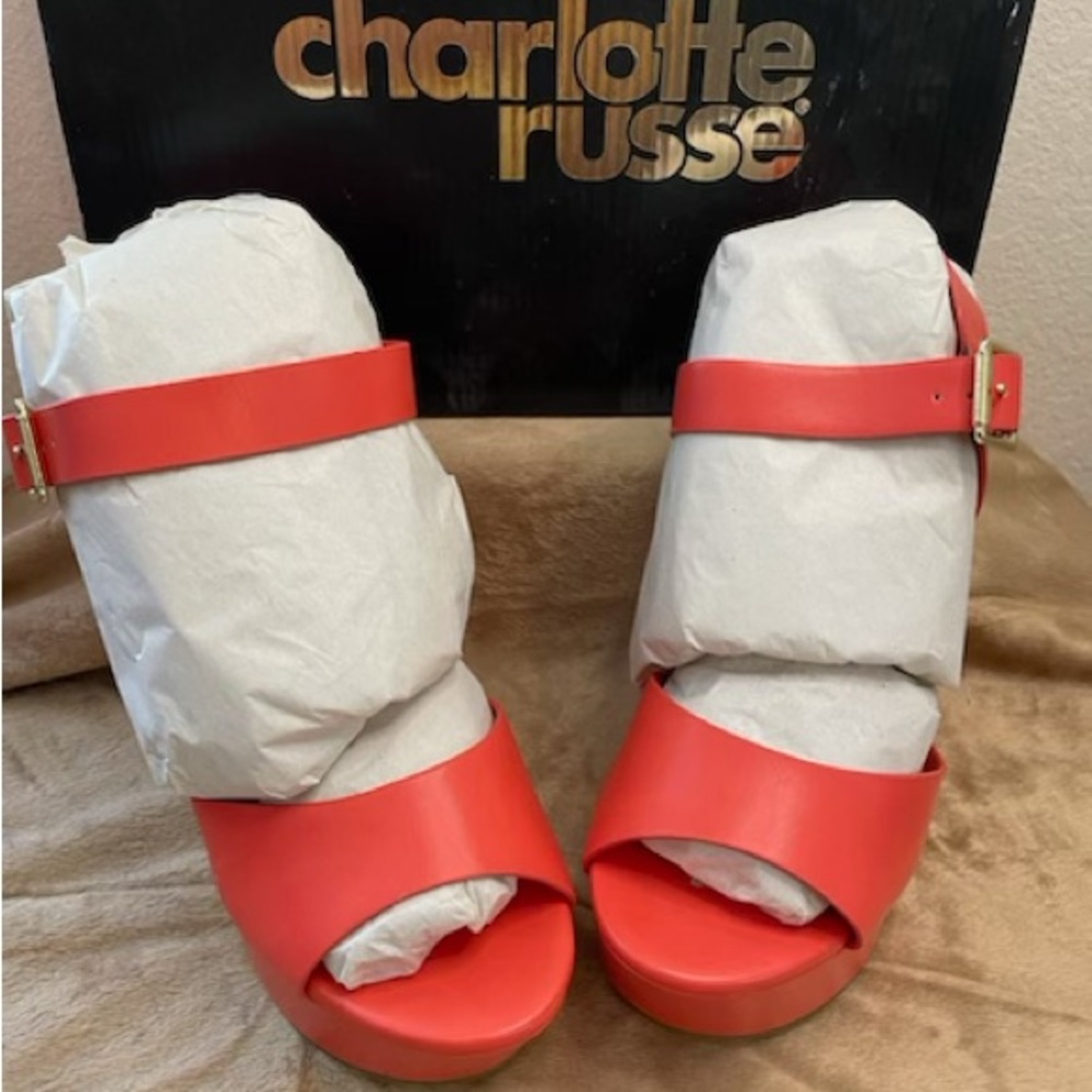 Charlotte Russe Neon Coral Heels